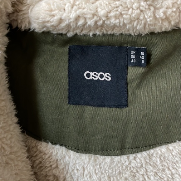 NWOT ASOS parka Khaki mid length size 8 - Picture 7 of 10